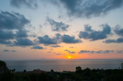 Calabria, Sunset view Stromboli